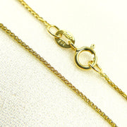 14K Solid Yellow Gold Wheat Chain
